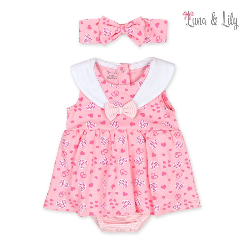Váy liền thân bodysuit kèm băng đô cho bé gái