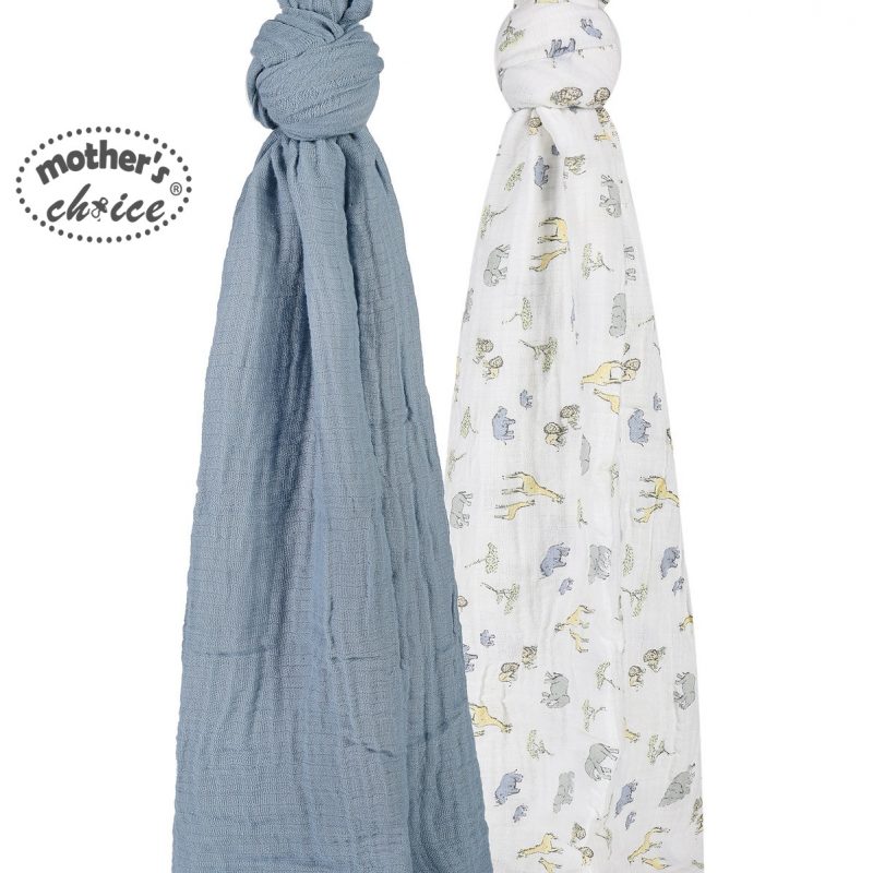 Khăn xô muslin (101x 91cm) 100% cotton khăn tắm cho bé sơ sinh Mother's Choice (dòng Infancie cao cấp) 2 chiếc